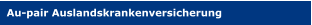 Au-pair Auslandskrankenversicherung